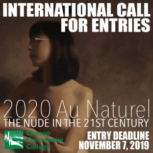 Flyer for the 2020 Au Naturel Nude in the 21st Century art exhibition