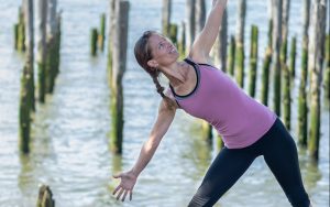 Julia Mabry practicing yoga. Photo credit by Kaye Floyd