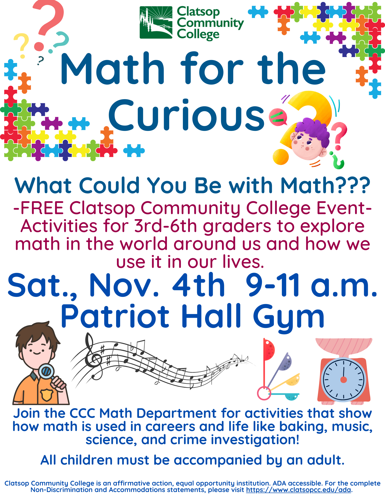 Math for the Curious flyer with event information