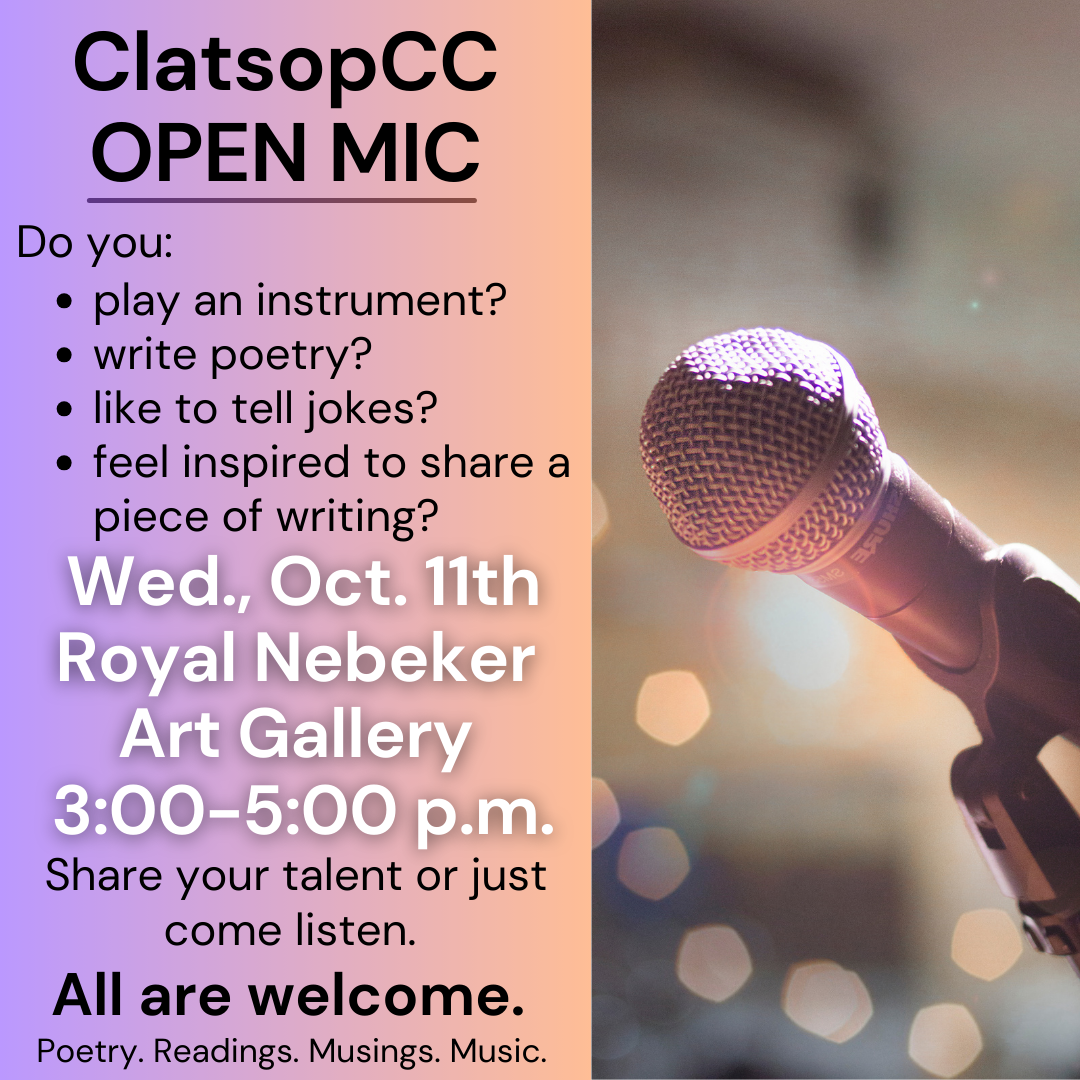 Open Mic event flyer listing event information
